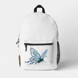 Künstlerische Blaue Schmetterlings-Skizze - Klassi Bedruckter Rucksack