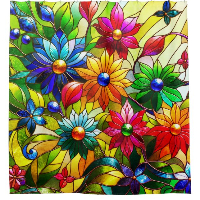 Künstlerische Blume Duschvorhang (Vorderseite)