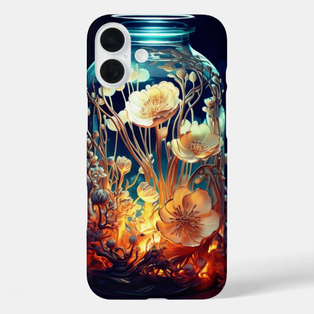 Künstlerische Blume - Fall iPhone 16 Plus Hülle (Rückseite)