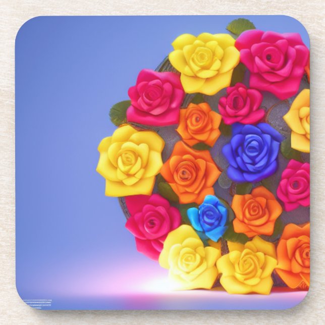 Künstlerische Blume Getränkeuntersetzer (Vorderseite)