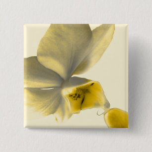 Künstlerische Blume in Gelb Button