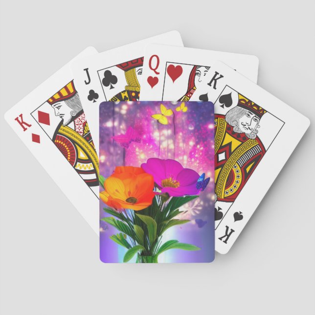 Künstlerische Blume Spielkarten (Rückseite)