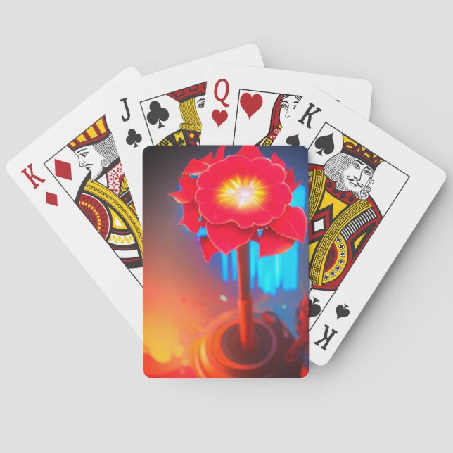 Künstlerische Blume Spielkarten (Rückseite)