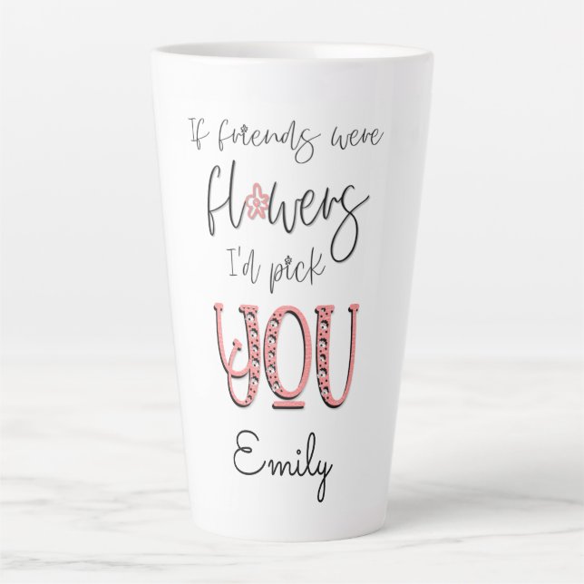 Künstlerische Blume Typografie Anführungsname Milchtasse (Vorderseite)