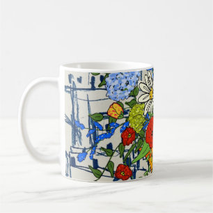 Künstlerische blumige Tasse, die Sie zum Lächeln b Kaffeetasse