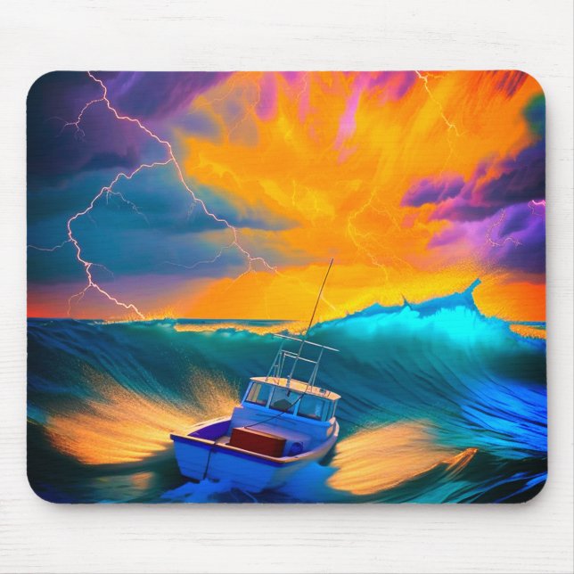 Künstlerische Bootszene Mousepad (Vorne)