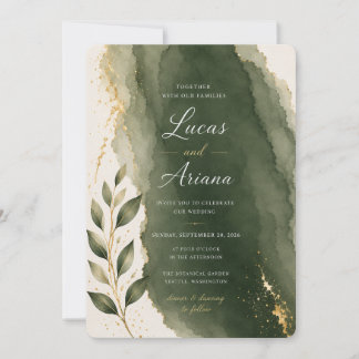 Künstlerische botanische Hochzeitseinladung Einladung