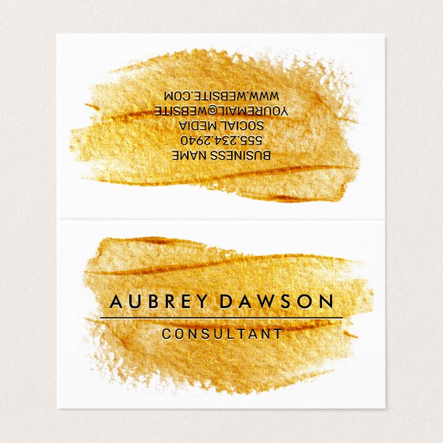 künstlerische Bürste Visitenkarten (Außenseite Aufgefaltet)