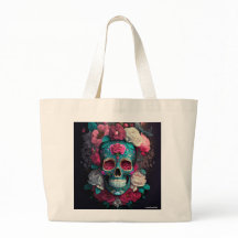 Künstlerische Catrina-Totenkopftasche
