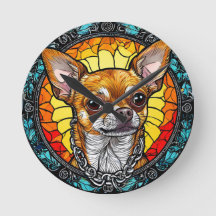 Künstlerische Chihuahua-Illustration in festem Gla