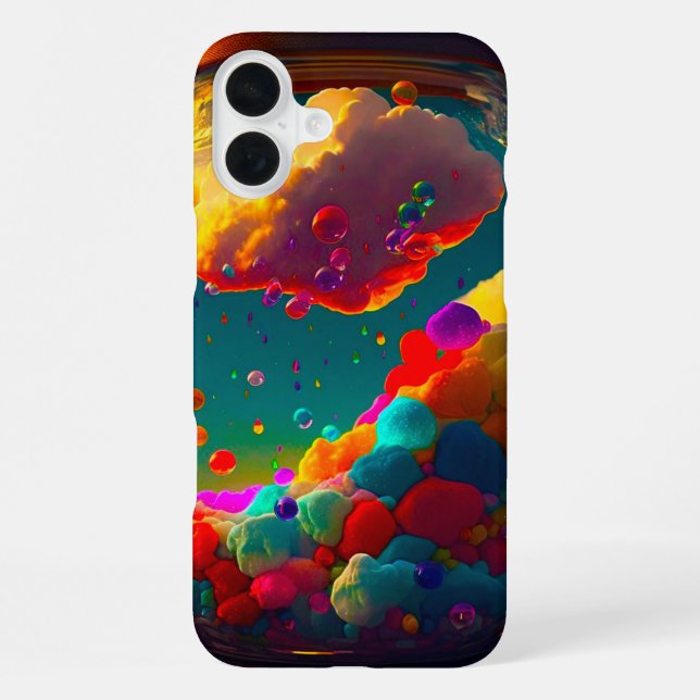 Künstlerische Clouds Telefon-Fall iPhone 16 Plus Hülle (Rückseite)