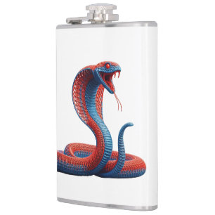 Künstlerische Cobra-Grafik-Hip-Flasche - Vibrante  Flachmann