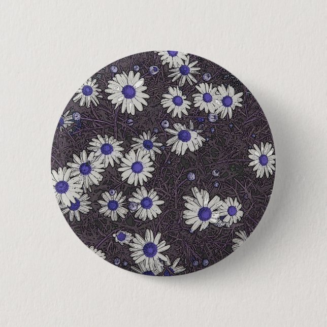 Künstlerische Daisies Button (Vorderseite)