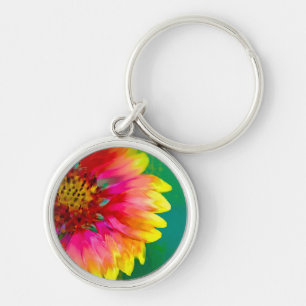 Künstlerische Darstellung der Indian Blanket Blume Schlüsselanhänger