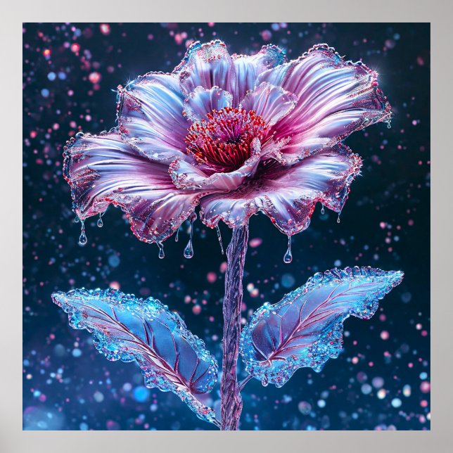 Künstlerische Darstellung einer Blume Poster (Vorne)