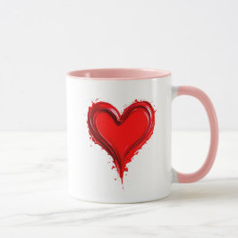 Künstlerische Darstellung eines glänzenden roten H Tasse
