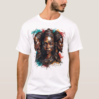 Künstlerische Darstellung von drei Frauen mit Stam T-Shirt