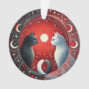 Künstlerische Darstellung von Yin und Yang Cats Ornament