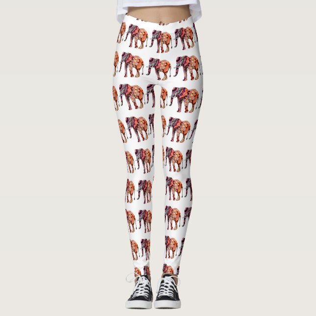Künstlerische ElefantenLeggings Leggings (Vorderseite)