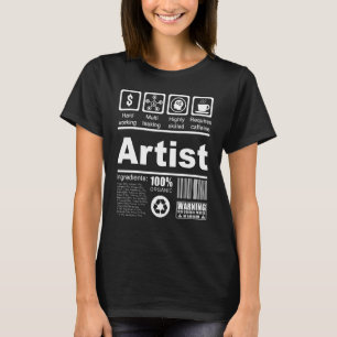 Künstlerische Ernährungsfakte für Künstler T-Shirt
