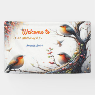 Künstlerische Fantasie, Vogelzeichnungen in Farbe Banner