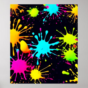 Künstlerische Farbburst mit treibender Farbe Poster