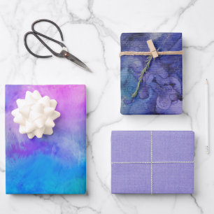 Künstlerische Farbgebung Abstrakte Wasserfarbenfar Geschenkpapier Set