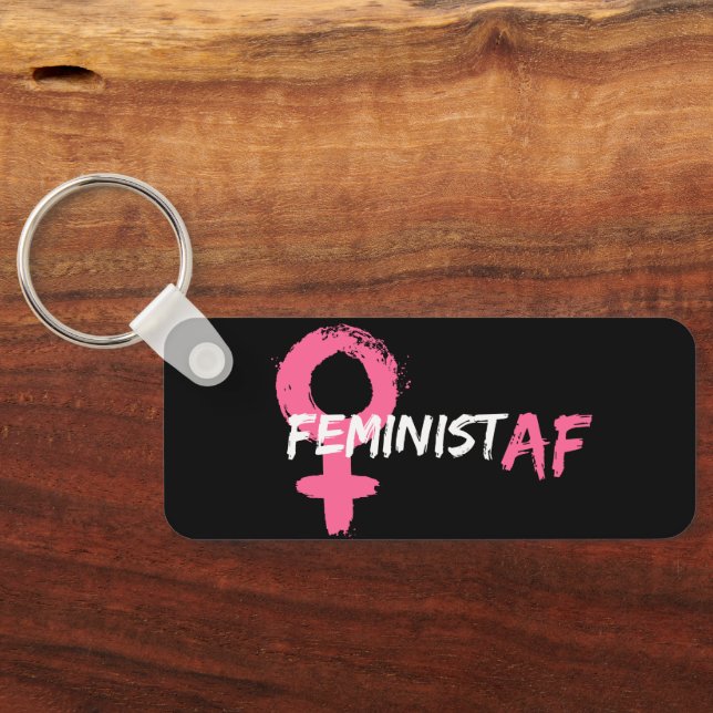 Künstlerische Feministin AF Rosa Frauensymbol Schlüsselanhänger (Rückseite)