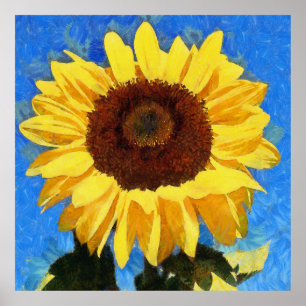 Künstlerische Fett- und Bright-Sonnenblume Poster