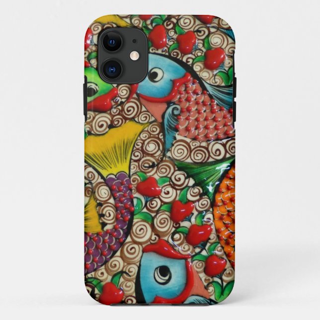 Künstlerische Fische Case-Mate iPhone Hülle (Rückseite)