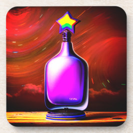 Künstlerische Flasche Getränkeuntersetzer