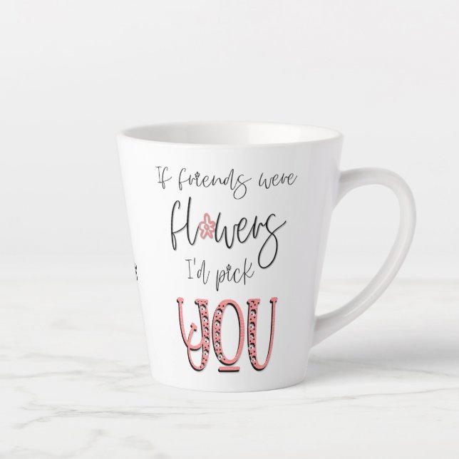 Künstlerische florale Typografie Name des Preises  Milchtasse (Rechts)
