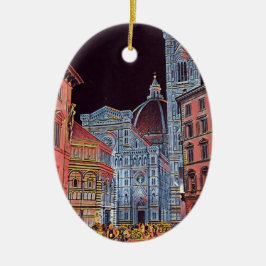 Künstlerische Florenz Italien Street Szene mit Duo Keramik Ornament
