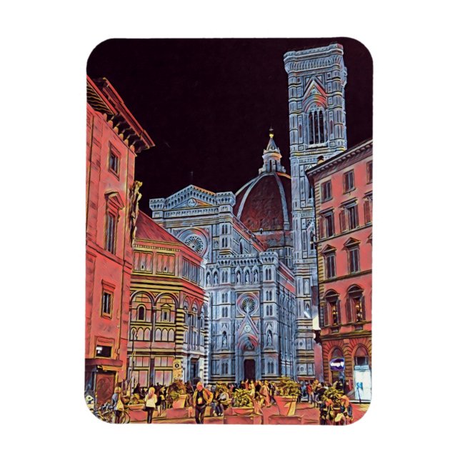 Künstlerische Florenz Italien Street Szene mit Duo Magnet (Vertikal)