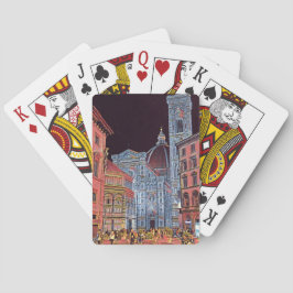 Künstlerische Florenz Italien Street Szene mit Duo Spielkarten