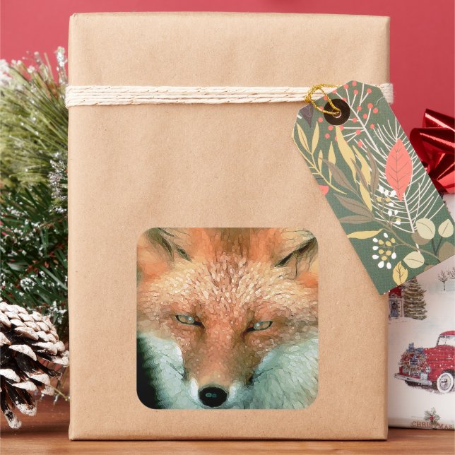 Künstlerische Folksy Fox Stickers (Feiertag)
