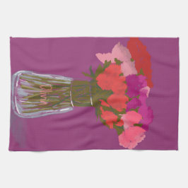 Künstlerische fröhliche Blume in Vase +Individuell Geschirrtuch