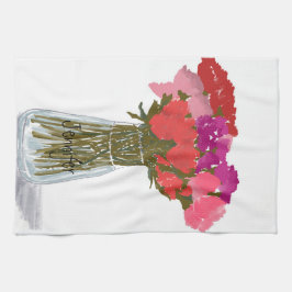 Künstlerische fröhliche Blume in Vase +Individuell Geschirrtuch