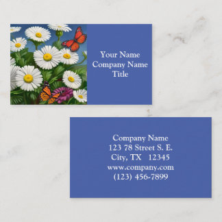 Künstlerische Fun Daisis und Schmetterlinge Visitenkarte