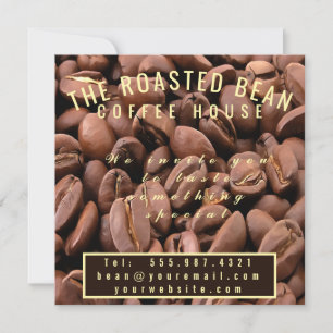 Künstlerische geröstete Kaffeebohnen Visitenkarte Einladung