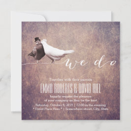 Künstlerische Grunge Love Vögel Hochzeit Einladung
