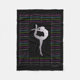 Künstlerische Gymnastik-bunte Typografie Fleecedecke