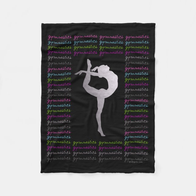 Künstlerische Gymnastik-bunte Typografie Fleecedecke (Vorderseite)