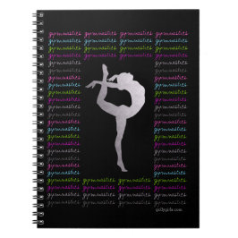 Künstlerische Gymnastik-bunte Typografie Notizblock