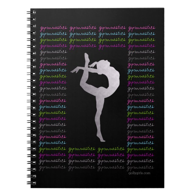 Künstlerische Gymnastik-bunte Typografie Notizblock (Vorderseite)