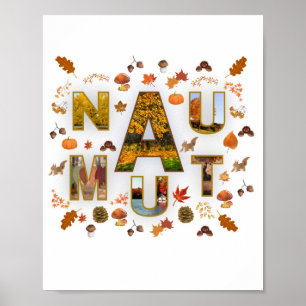 Künstlerische Herbstblätter-Typografie-Fotocollage Poster