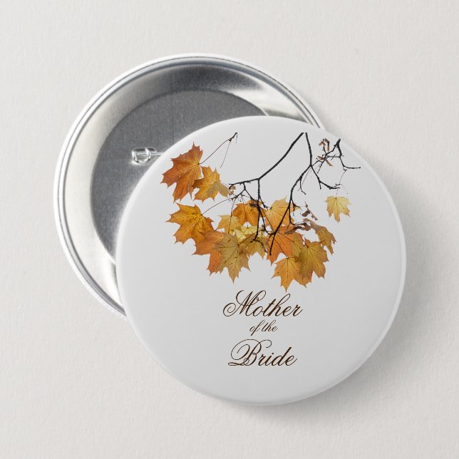Künstlerische Herbstleaves Hochzeitsmutter der Bra Button (Vorne & Hinten)