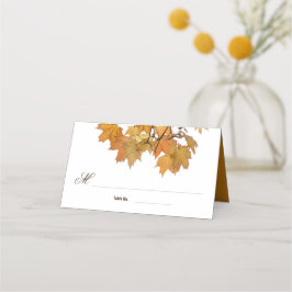 Künstlerische Herbstleaves Hochzeitsstimmung in de Platzkarte