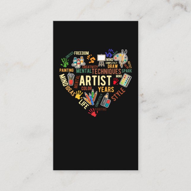 Künstlerische Herz-Liebe Zeichne Kunst Visitenkarte (Vorderseite)