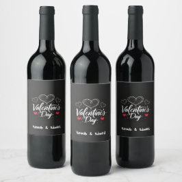 Künstlerische Herzerkrankungen I Black I Valentine Weinetikett